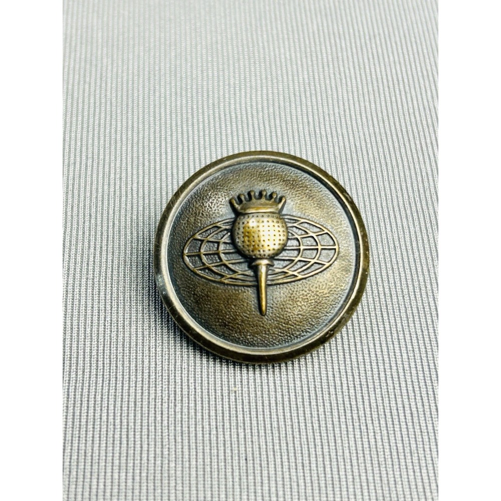 Vintage Waterbury Silver Tone Golf Ball On Tee With Crown Metal Buttons Set Of 6